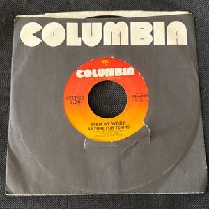 Vintage 1981 7” vinyl Single Anyone for Tennis & who can it be Now? Men at Work